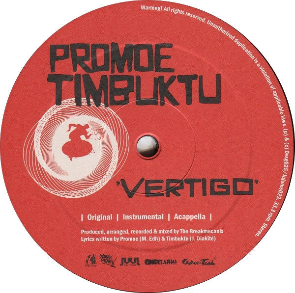 Promoe & Timbuktu : Blind Justice / Vertigo (12")