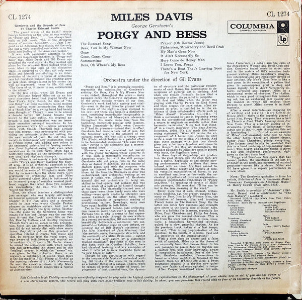 Miles Davis ~ Porgy And Bess (Vinyl) - Djungel & Jazz