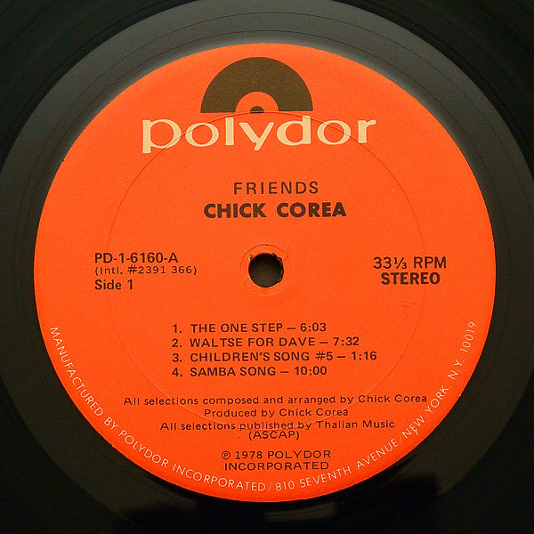 Chick Corea ~ Friends (Vinyl) - Djungel & Jazz