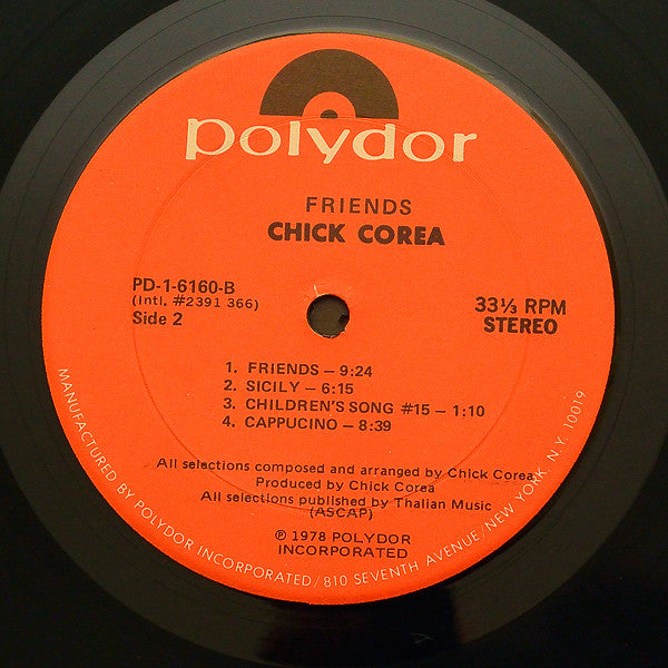 Chick Corea ~ Friends (Vinyl) - Djungel & Jazz