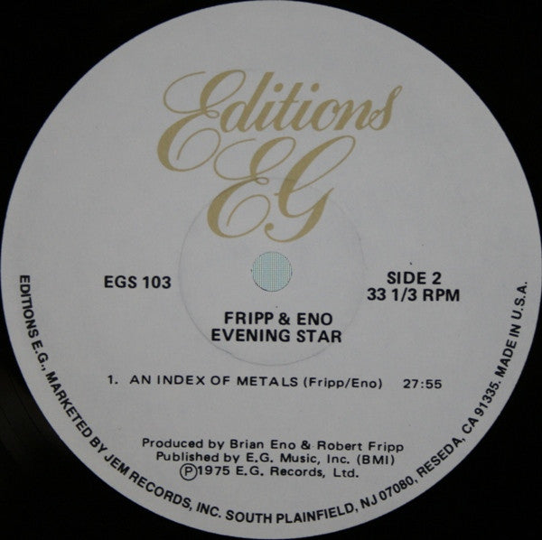 Fripp & Eno ~ Evening Star (Vinyl) - Djungel & Jazz