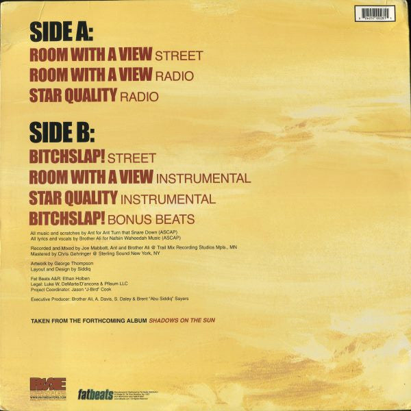 Brother Ali : Room With A View (12", Single)