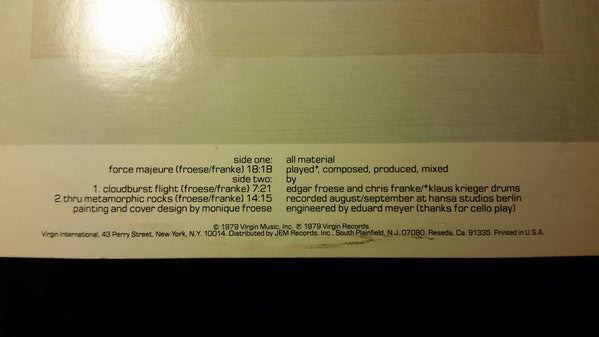 Tangerine Dream ~ Force Majeure (Vinyl) - Djungel & Jazz