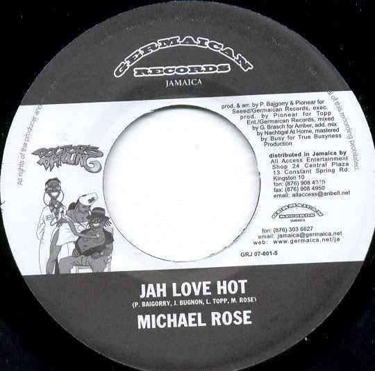 General Degree / Michael Rose : It No Matter / Jah Love Hot (7")