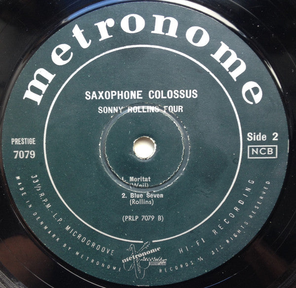 Sonny Rollins : Saxophone Colossus (LP, Album, Mono)
