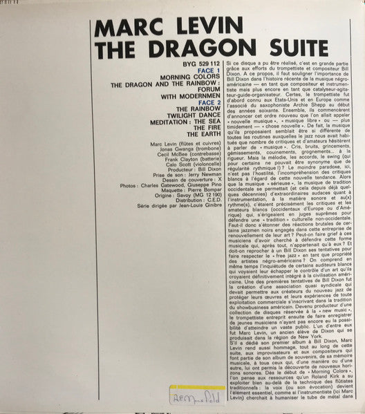 Marc Levin And His Free Unit ~ The Dragon Suite (Vinyl) - Djungel & Jazz