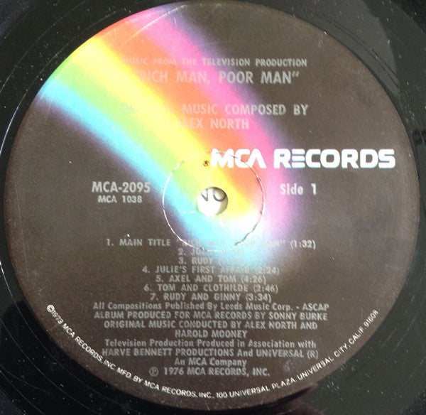 Alex North : Rich Man, Poor Man (Music From The Television Production) (LP, Album)