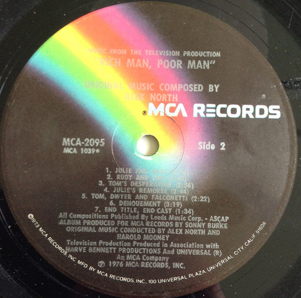 Alex North : Rich Man, Poor Man (Music From The Television Production) (LP, Album)