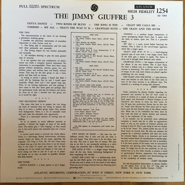 The Jimmy Giuffre Trio ~ The Jimmy Giuffre 3 (Vinyl) - Djungel & Jazz