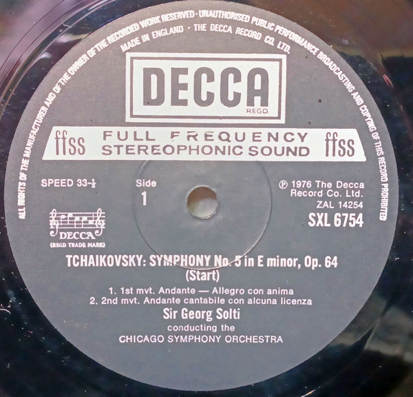 Pyotr Ilyich Tchaikovsky, Chicago Symphony Orchestra, Georg Solti ~ Symphony No. 5 In E Minor, Op. 64 (Vinyl) - Djungel & Jazz