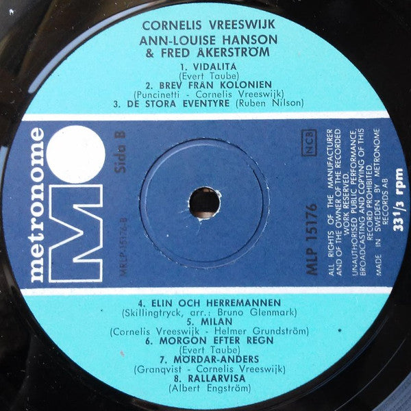 Cornelis Vreeswijk, Ann-Louise Hanson, Fred Åkerström ~ Visor Och Oförskämdheter (Vinyl) - Djungel & Jazz