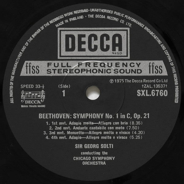 Beethoven, Chicago Symphony Orchestra, Sir Georg Solti ~ Symphonies 1&8 (Vinyl) - Djungel & Jazz