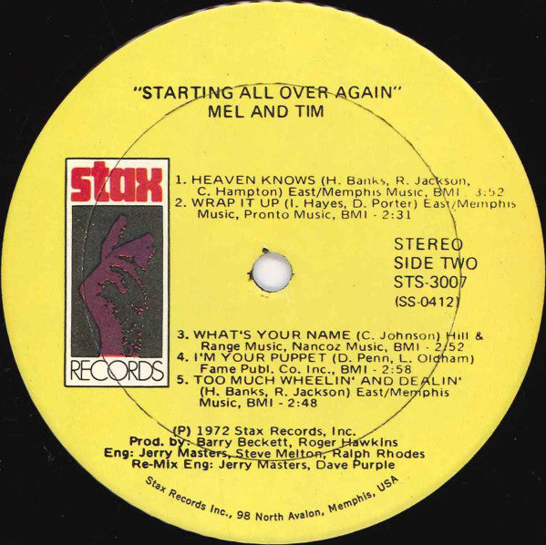 Mel & Tim ~ Starting All Over Again (Vinyl) - Djungel & Jazz