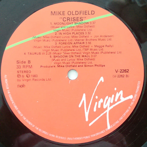 Mike Oldfield ~ Crises (Vinyl) - Djungel & Jazz