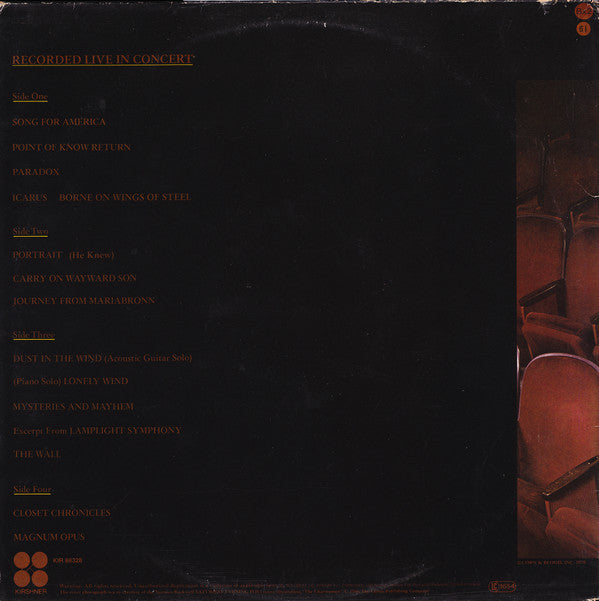 Kansas (2) : Two For The Show (2xLP, Album)