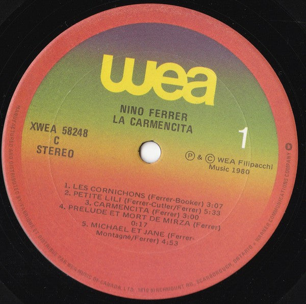 Nino Ferrer ~ La Carmencita (Vinyl) - Djungel & Jazz