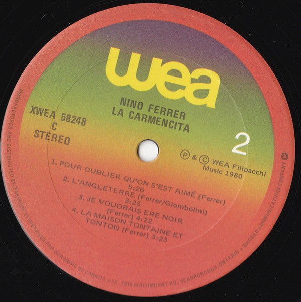 Nino Ferrer ~ La Carmencita (Vinyl) - Djungel & Jazz