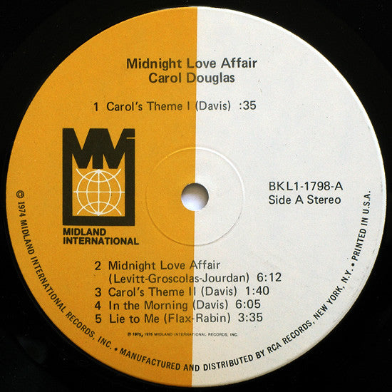 Carol Douglas ~ Midnight Love Affair (Vinyl) - Djungel & Jazz