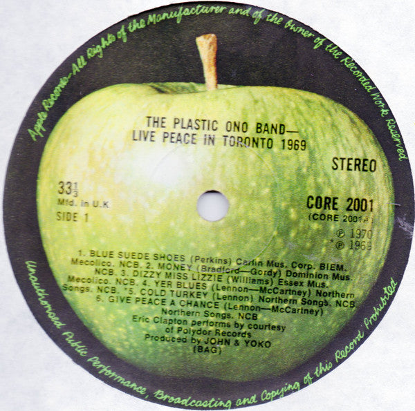 The Plastic Ono Band ~ Live Peace In Toronto 1969 (Vinyl) - Djungel & Jazz