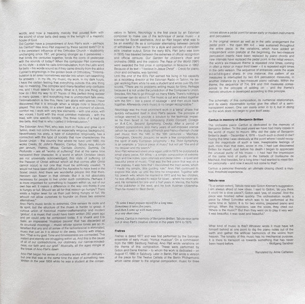 Arvo Pärt : Tabula Rasa (LP, Album)