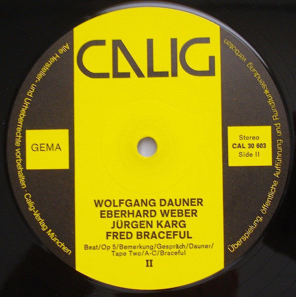 Wolfgang Dauner / Eberhard Weber / Jürgen Karg / Fred Braceful ~ Wolfgang Dauner / Eberhard Weber / Jürgen Karg / Fred Braceful (Vinyl) - Djungel & Jazz
