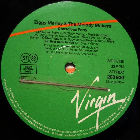Ziggy Marley And The Melody Makers ~ Conscious Party (Vinyl) - Djungel & Jazz