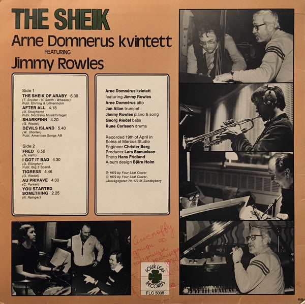 Arne Domnérus Kvintett Featuring Jimmy Rowles ~ The Sheik (Vinyl) - Djungel & Jazz