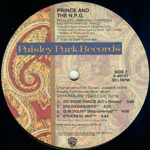Prince And The New Power Generation ~ Cream (Vinyl) - Djungel & Jazz