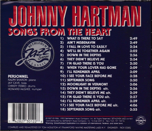 Johnny Hartman ~ Songs From The Heart (Vinyl) - Djungel & Jazz