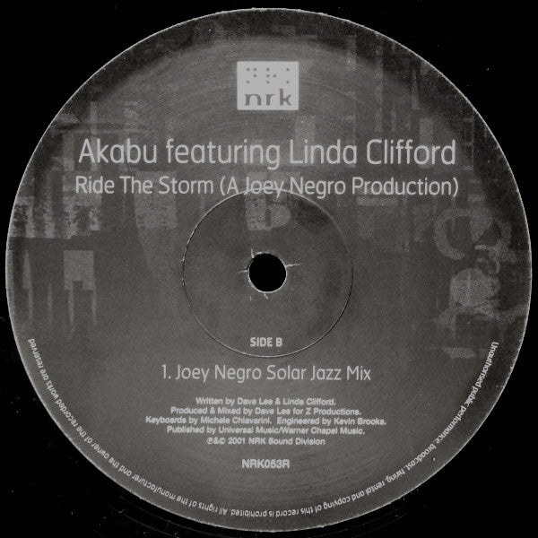 Akabu Featuring Linda Clifford : Ride The Storm Part Two (Joey Negro & Audio Soul Project Mixes) (12")