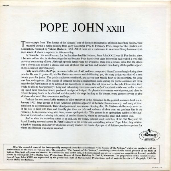Pope John XXIII ~ Pope John XXIII (Vinyl) - Djungel & Jazz