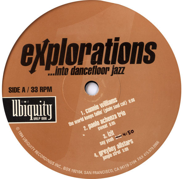 Various : Explorations Into Dancefloor Jazz 1 (LP, Comp)