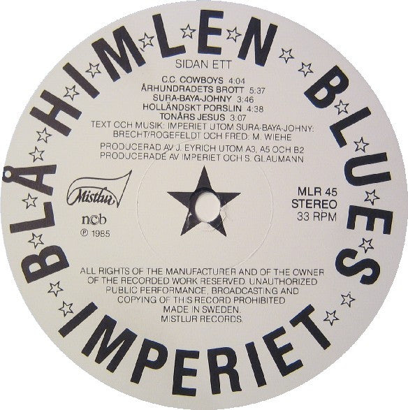 Imperiet : Blå Himlen Blues (LP, Album, Gat)