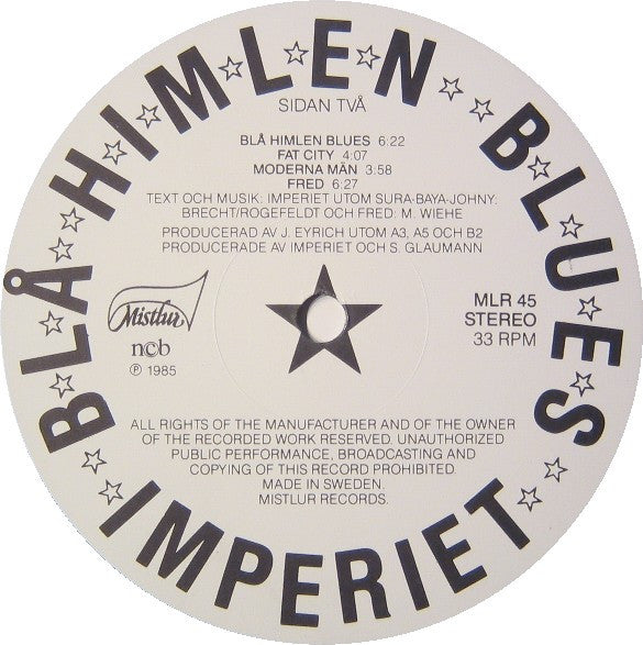 Imperiet : Blå Himlen Blues (LP, Album, Gat)