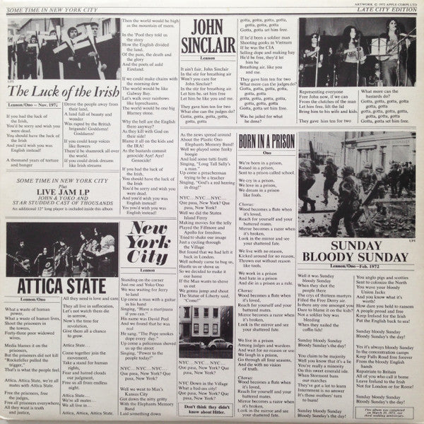 John & Yoko* / Plastic Ono Band* With Elephant's Memory* And Invisible Strings : Some Time In New York City (2xLP, Album, Gat)