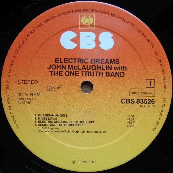 John McLaughlin With The One Truth Band ~ Electric Dreams (Vinyl) - Djungel & Jazz