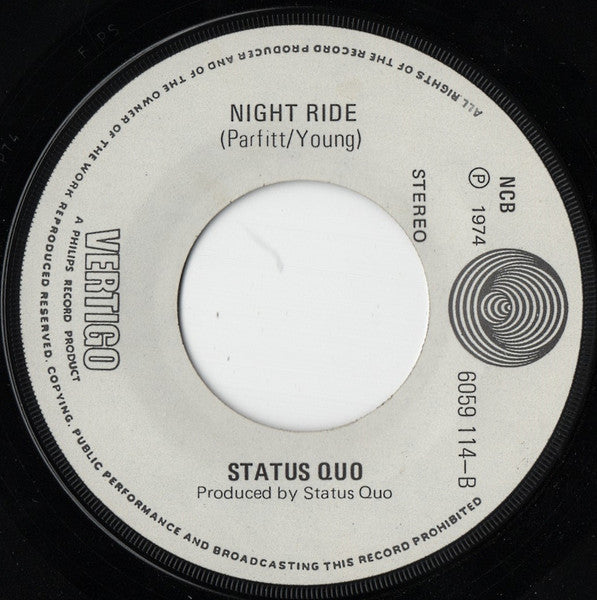 Status Quo ~ Down Down / Night Ride (Vinyl) - Djungel & Jazz