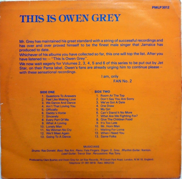 Owen Gray : This Is Owen Grey (LP, Album)