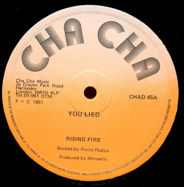Rising Fire : You Lied / Free Blackman (12")
