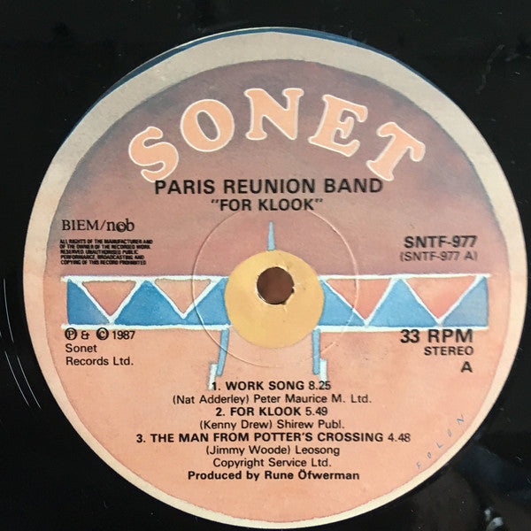 Paris Reunion Band ~ For Klook (Vinyl) - Djungel & Jazz