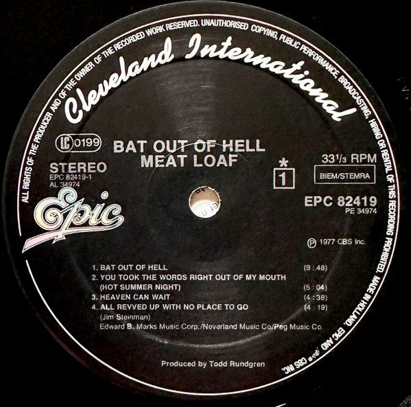 Meat Loaf ~ Bat Out Of Hell (Vinyl) - Djungel & Jazz