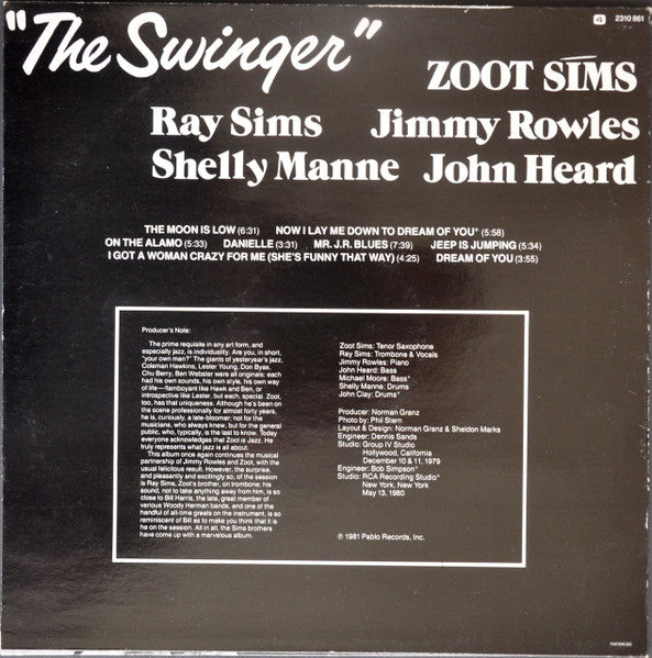 Zoot Sims ~ The Swinger (Vinyl) - Djungel & Jazz