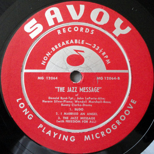 Donald Byrd, Hank Mobley, Horace Silver, Doug Watkins, John LaPorta, Ronnie Ball, Wendell Marshall, Kenny Clarke ~ The Jazz Message Of (Vinyl) - Djungel & Jazz