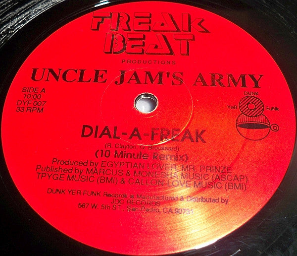 Uncle Jamm's Army ~ Dial-A-Freak (10 Minute Remix) (Vinyl) - Djungel & Jazz