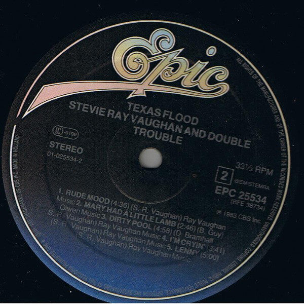 Stevie Ray Vaughan & Double Trouble : Texas Flood (LP, Album)