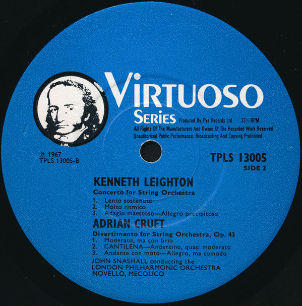 McCabe / Leighton / Cruft - John Snashall Conducting The London Philharmonic Orchestra ~ Symphony / Concerto For String Orchestra / Divertmento For String Orchestra (Vinyl) - Djungel & Jazz