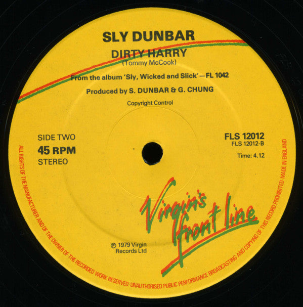 Sly Dunbar : Rasta Fiesta / Dirty Harry (12", Single)