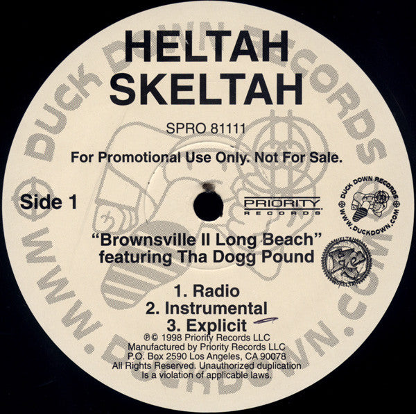 Heltah Skeltah : Brownsville II Long Beach (12", Promo)
