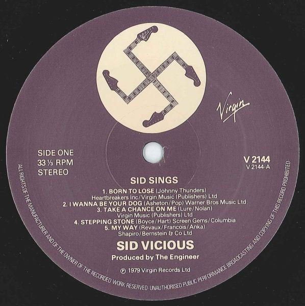 Sid Vicious : Sid Sings (LP, Album, Sec)