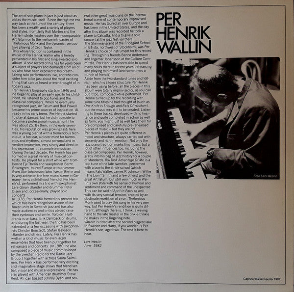 Per Henrik Wallin ~ One Knife Is Enough (Vinyl) - Djungel & Jazz